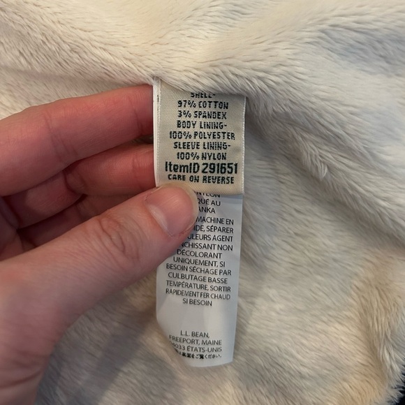 LL Bean Womens Military Style Jacket Size Large Petite LP Blue Zip Front - Picture 9 of 10